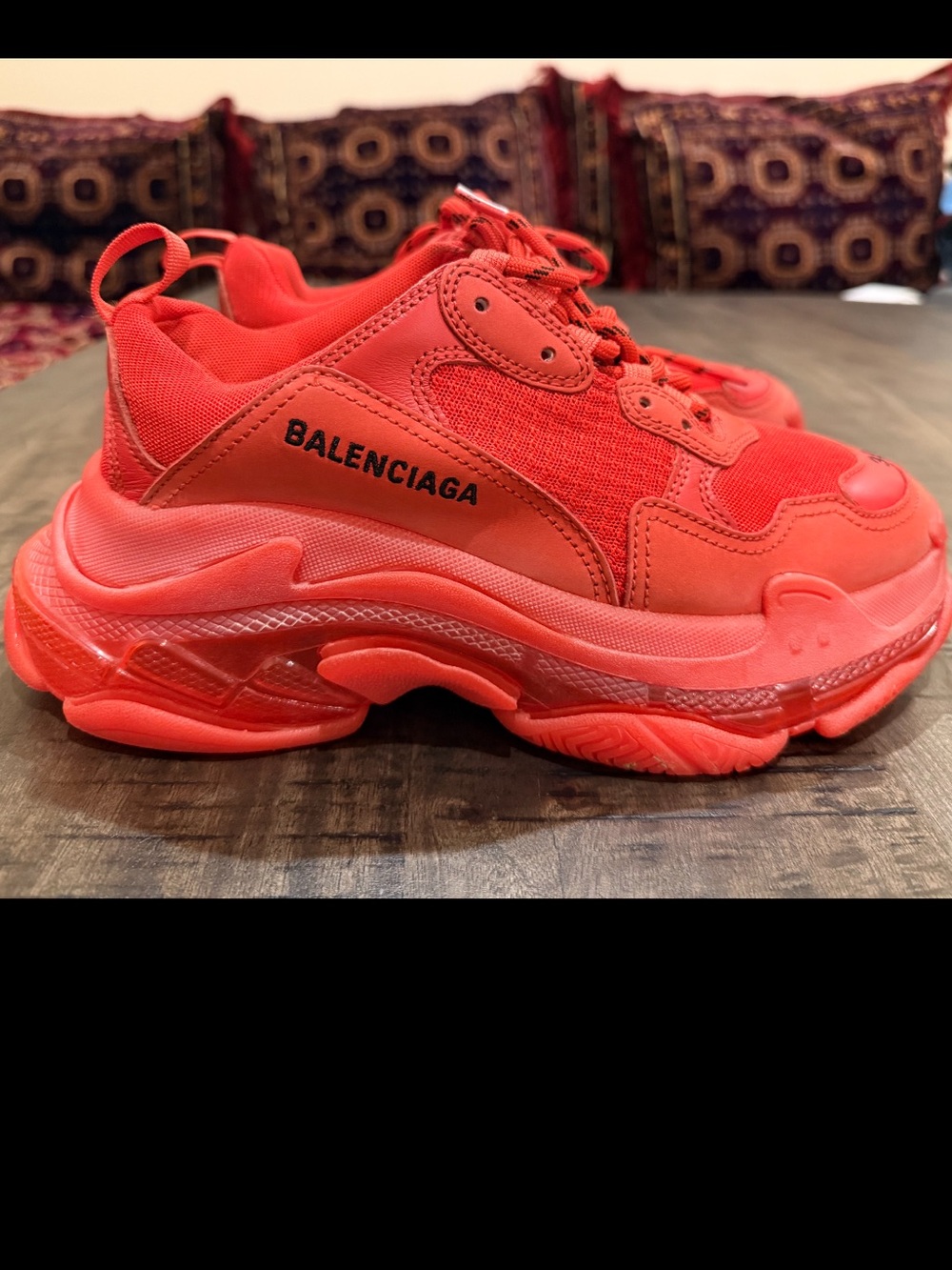 Balenciaga Triple S Red Chunky Sneakers